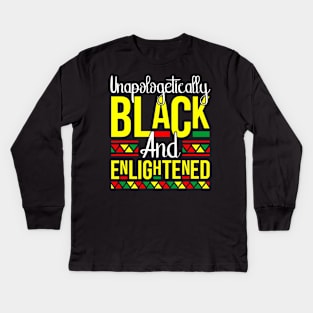 Black & Enlightened Melanin Pride Gift Kids Long Sleeve T-Shirt